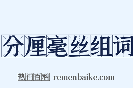 分厘毫丝组词是什么意思的图片